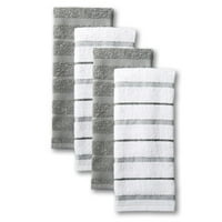 Kitchen Dish Towels Set 2 Rose Wine Pink Gray Linen Cooking Chef Home Gift